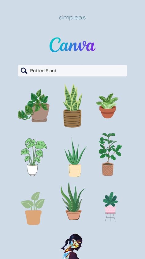 A set of hand-drawn potted plant elements to add a touch of nature to designs, available on Canva Elements Elements Canva, Canva Elements Keyword, Canva Elements, Social Media, Media, Plants, Canvas