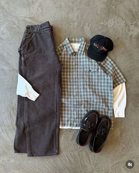 Check Shirt Outfit, Wardrobe Men, Flannel Outfit, Masc Outfits, Fall Flannel, Flannel Outfits, Dope Fits, Fall 24, Outfit Inspo Casual