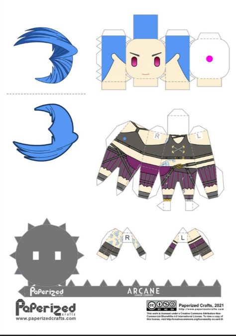 Arcane Diy Crafts, Arcane Diy, Paper Doll Craft, Anime Crafts Diy, Paper Cube, Crafts To Do When Your Bored, Arcane Jinx, Anime Paper, Paper Dolls Diy