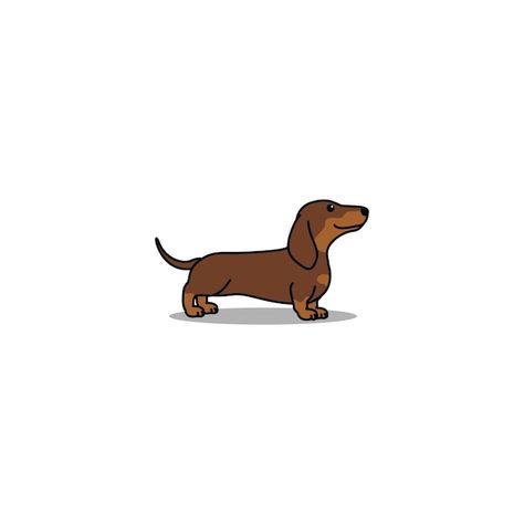 Cartoon Dachshund Drawings, Daschund Doodles, Wiener Dog Illustration, Weiner Dog Aesthetic, Kawaii Dachshund, Dachshund Clipart, Dachshund Sticker, Arte Dachshund, Dachshund Drawing