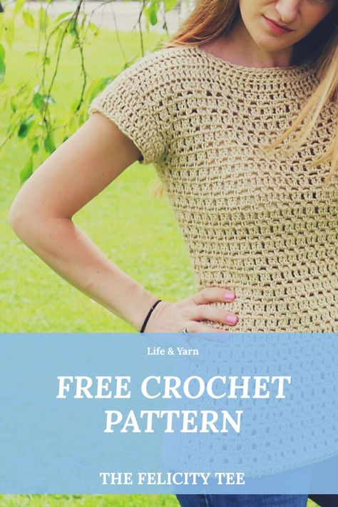 A #freecrochetpattern on the Life and Yarn Blog this is an easy #crochettop #crochettutorial Summer Top Crochet, Crochet Blouse Pattern, Beginner Friendly Crochet, Top Crochet Pattern, Black Crochet Dress, Crochet T Shirts, Crochet Ladies Tops, Crochet Sweaters, Pola Amigurumi