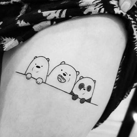 Tattoo 3 Sisters Ideas, 3 Bear Tattoo, 3 Bears Tattoo Ideas, Brother And Sister Tattoo Ideas For 3, 3 Sibling Tattoos 2 Brothers 1 Sister, We Bear Bears Tattoo, Sibling Tattoos For 3 Brother And Sister, 3 Best Friend Tattoos Small Unique, Bestie Tattoos For 3