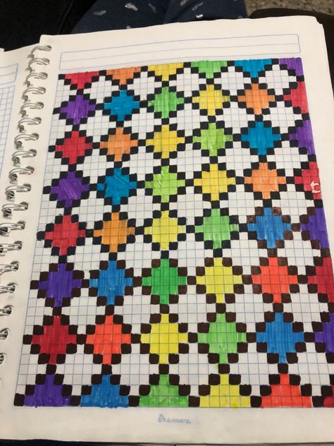 Pixel Art Drawings Ideas, Graph Paper Doodles, Graph Paper Art Easy, Tessellation Art, Graph Paper Designs, Graph Paper Drawings, Easy Pixel Art, Geometric Pattern Art, Pixel Drawing