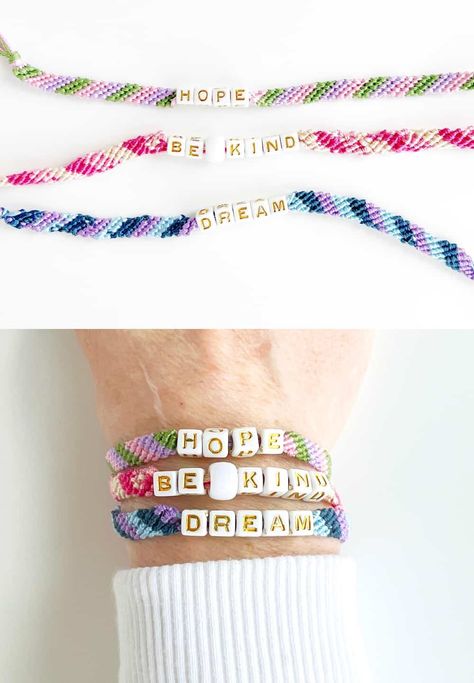 How To Make DIY Beaded Friendship Bracelets Friendship Bracelets Beads, Friendship Bracelets With Names, Yarn Friendship Bracelets, Beaded Friendship Bracelets, String Friendship Bracelets, Diy Braided Bracelet, Diy Friendship Bracelet, Making Friendship Bracelets, Friendship Bracelets Easy