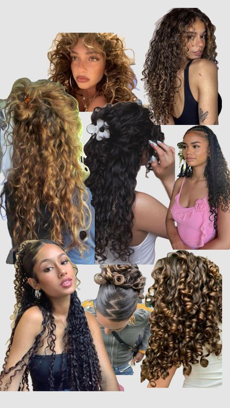 Pool Hairstyles For Curly Hair, Curly Hair Dos, High School Hairstyles, Hair References, Curly Styles, Quick Natural Hair Styles, Beautiful Hairstyle, School Hair, Cute Curly Hairstyles