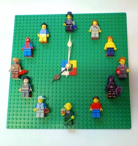 Lego Clock, Lego Kids Room, Lego Room Ideas, Diy Kids Room, Lego Letters, Lego Room Decor, Minifigure Display, Lego Minifigure Display, Lego Bedroom