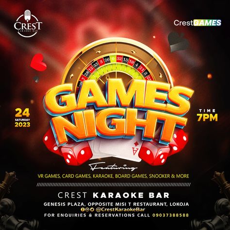 Game Night Flyer Design, Games Flyer Design, Publication Material, Game Night Flyer, Event Poster Design Inspiration, Party Design Poster, Games Night, Graphic Design School, Music Flyer