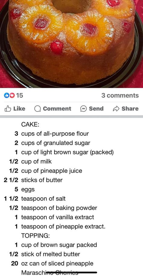 Black Peoples Pound Cakes | Oh my goodness! I just did a pineapple upside down cake for a client using the attached recipe | Facebook Pineapple Upside Down Pound Cake Recipe, Up Side Down Pineapple Cake Recipes, Easy Pineapple Upside Down Cake Recipe, Pineapple Pastry Cake Recipe, Pineapple Pound Cake Homemade, Black People Pound Cake Recipes, Pineapple Upside Down Cake Recipe Easy Duncan Hines, Duncan Hines Pineapple Upside Down Cake, Brown Butter Pineapple Upside Down Cake