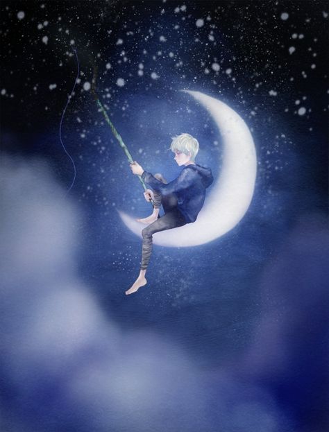 Jack on the moon Luna Anime, Jake Frost, Jackson Overland, Guardians Of Childhood, Legend Of The Guardians, Jack Frost And Elsa, Jack And Elsa, In And Out Movie, Boy Fishing