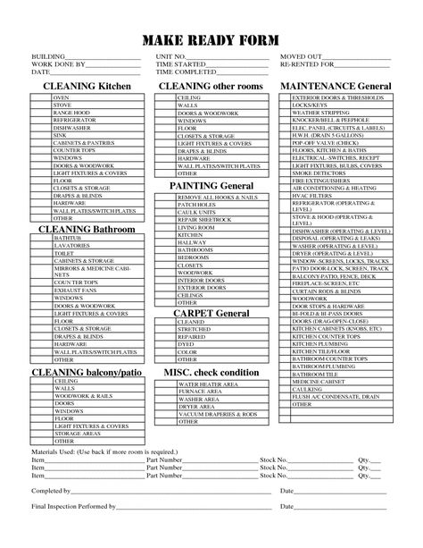 free apartment make ready klist k list for google search cleaning make ready checklist template excel Construction Bids, Apartment Management, First Apartment Checklist, Apartment Searching, Rental Property Management, Inspection Checklist, Apartment Checklist, Maintenance Checklist, Property Manager