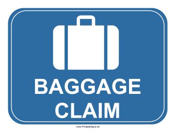 Great for baggage claim carousels, this printable blue sign is decorated with an icon of a suitcase. Free to download and print Baggage Claim Sign Printable Free, All Aboard Sign, Baggage Claim Party Favors, Signs For Picking Up At Airport, Baggage Claim Sign, Airport Baggage, Airport Security Check, Aviation Wedding Theme, International Party