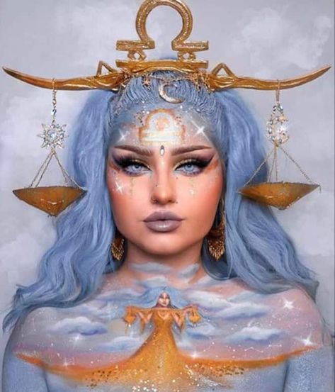 This Artist's Zodiac Makeup Looks Will Make Your Jaw Drop Libra Makeup Looks, Zodiac Makeup Looks, Zodiac Makeup, برج الميزان, Makeup Inspired, Eye Makeup Styles, Face Art Makeup, Makeup Lovers, Crazy Makeup