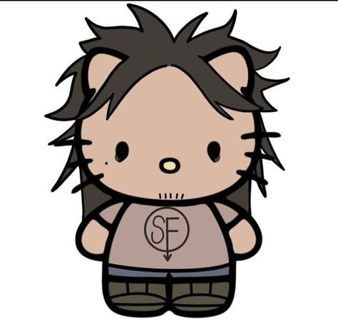 Hello Kitty As Different Characters, Larry Pfps Sally Face, Sally Face Hello Kitty, Larry Johnson Pfp, Sally Face Desenho, Larry Johnson Icon, Larry From Sally Face, Larry Johnson Sally Face, Larry Johnson Fanart