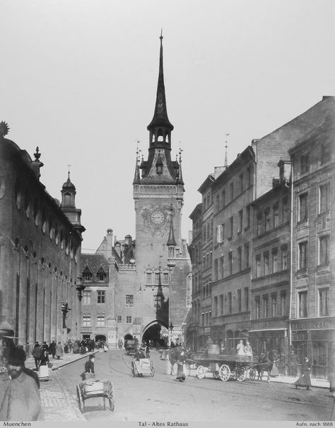 Old City Hall, Munich Bavaria (1888) Dracula Daily, Tartarian Architecture, 1800s Aesthetic, German Cities, Germany And Prussia, Beer Hall, Brandenburg Gate, German History, Munich Germany