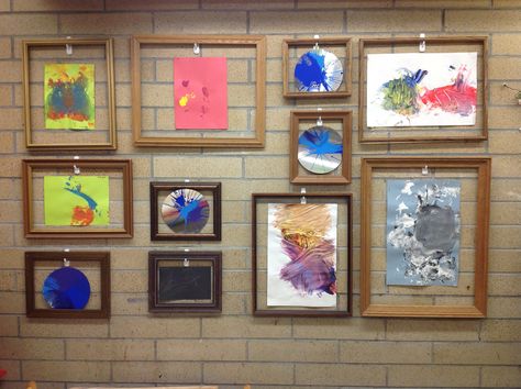 Displaying children's art, simple, yet looks fantastic! Early Childhood Art, Artwork Display Wall, Art Center Preschool, Diy Kids Art Display, Kids Art Display, Art Fair Display, Childcare Ideas, Playroom Inspiration, Displaying Kids Artwork