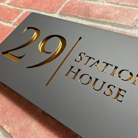 Just found this amazing item on AliExpress. Check it out! $17.08 40％ Off | Personalised Laser Cut 28cm Acrylic Modern 3D Floating House Number sign Outdoor Street Family Name Plates Matte Black Grey Metal House Signs Outdoor Name, House Number Plates Design, Street Numbers On House, Name Board Design For House, Name Plate Design House Modern, House Name Plate Design Outdoor, House Numbers Ideas Outdoor, House Name Plate Design, Name Plate For Home Modern