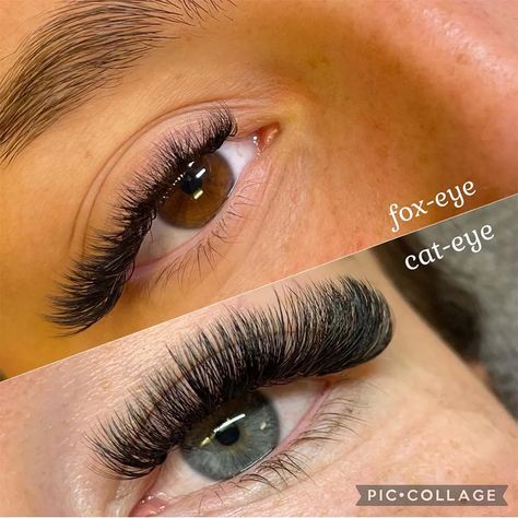 Fox Eye Lash Extensions, Lash Boss, Foxy Eyes, Eye Lash Extensions, Wispy Eyelashes, Cat Eye Lash, Eyelash Extensions Styles, Fox Eyes, Almond Shape