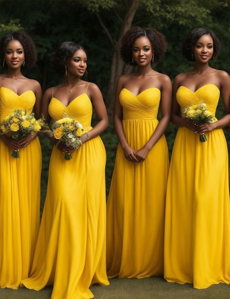 Sunflower Yellow Bridesmaid Dresses, Prom Satin Dress, Satin Dress Wedding, Bridesmaid Dress Sage, Mustard Yellow Bridesmaid Dress, Chifon Dress, Bridesmaids Outfits, Beauty And Beast Wedding, Red Quinceanera Dresses