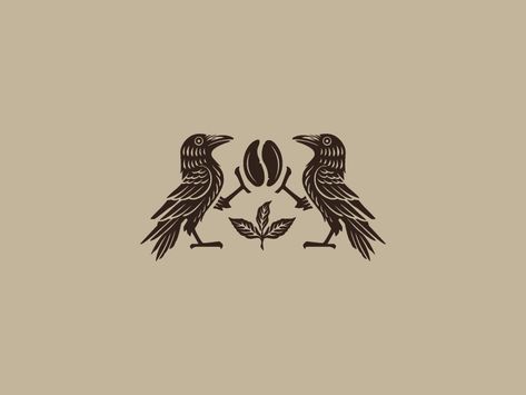 Woodcut Logo, Birds Logo, Raven Tattoos, Tattoo Logo, Animal Logos, Illustration Logo, Raven Logo, Logo Animal, Retro Graphic Design