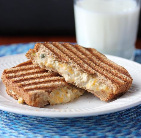 Pressed Sandwiches, Panini Sandwiches, Panini Recipes, Panini Press, Tuna Sandwich, Food Sandwiches, Tuna Melts, Sandwiches And Wraps, Burgers Sandwiches