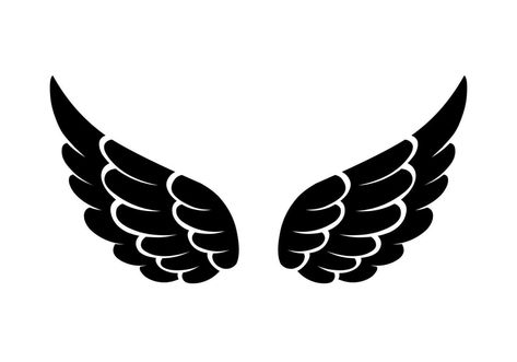 Wings Vector Design, Angel Wings Logo, Wings Logo Design, Angel Wing Silhouette, Wings Silhouette, Wings Png, Bird Logo Design, Bird Logo, Sticker Png