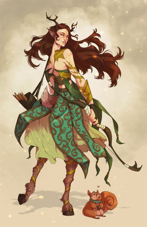 (1) Home / Twitter Satyr Art Female, Ranger Dnd, Female Orc, Dnd Races, Fantasy Races, Dnd Art, Fantasy Inspiration, Dnd Characters, Fantasy Character Design