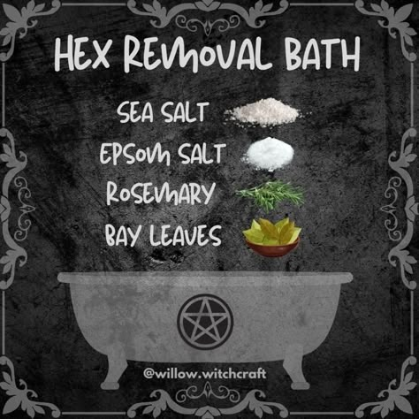 Hex Removal Bath, Healing Rituals Witchcraft, Hex Removal, Spiritual Baths, Cleansing Bath, Hoodoo Spells, Banishing Spell, Witchcraft Spells For Beginners, Money Spells That Work