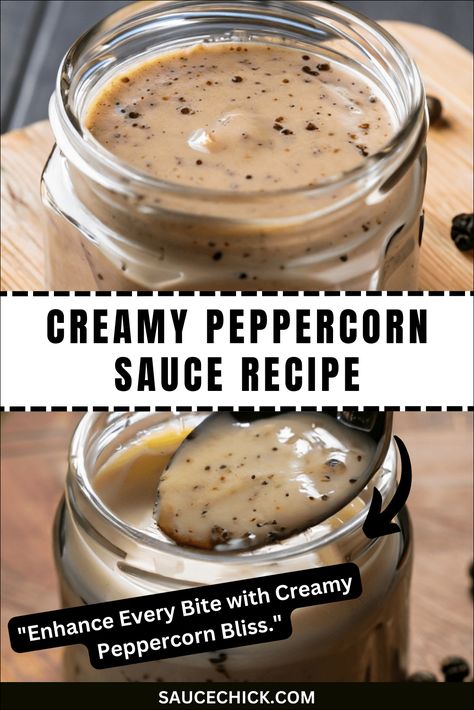 Creamy Peppercorn Sauce Recipe For Rich And Favorable Taste Peppercorn Sauce Recipe, Creamy Peppercorn Sauce, Peppercorn Sauce, Grilled Mushrooms, Cooking Sauces, Fun Salads, Gourmet Cooking, Culinary Experience, Steak Sauce