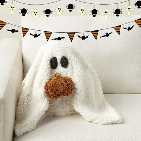 Gus The Ghost with Pumpkin Pillow, 13 Ghost With Pumpkin, Fall Apartment Decor, Pumpkin Plush, Labu Halloween, Ghost Pillow, Pumpkin Pillow, Pumpkin Pillows, Halloween Pillows, Halloween Designs