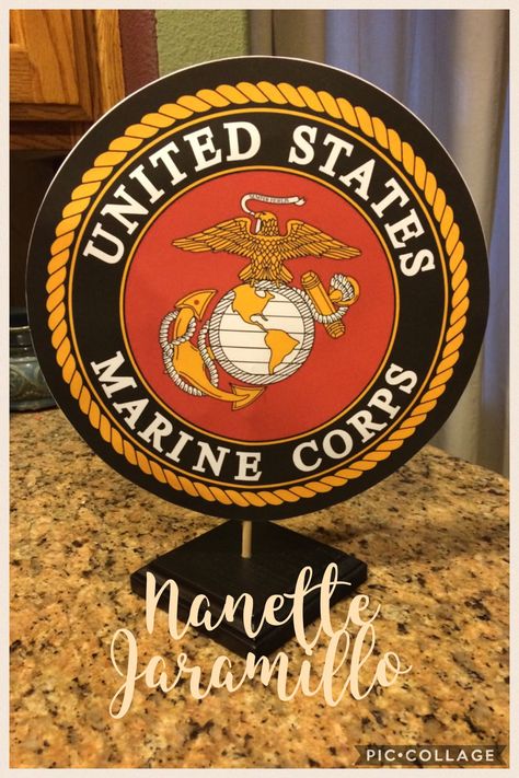 Marine Corps Centerpieces, Marine Birthday Party, Boot Camp Graduation Party, Usmc Party, Usmc Retirement Gifts, Papas Birthday, Marine Birthday, Usmc Graduation, Usmc Retirement