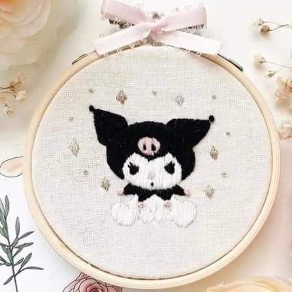 Sanrio Embroidery, Kuromi Embroidery, Future Apartment, Sewing Embroidery, Sewing Embroidery Designs, Embroidery Patterns, Hand Embroidery, Embroidery Designs, Kids Rugs