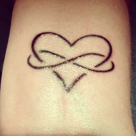 Heart with infinity sign on my wrist. Small Infinity Wrist Tattoos For Women, Infinity Heart Finger Tattoo, Infinity Sign Tattoo, Meaningful Symbol Tattoos, Infinity Symbol Tattoo, Sign Tattoo, Infinity Sign, Infinity Knot, Symbol Tattoos