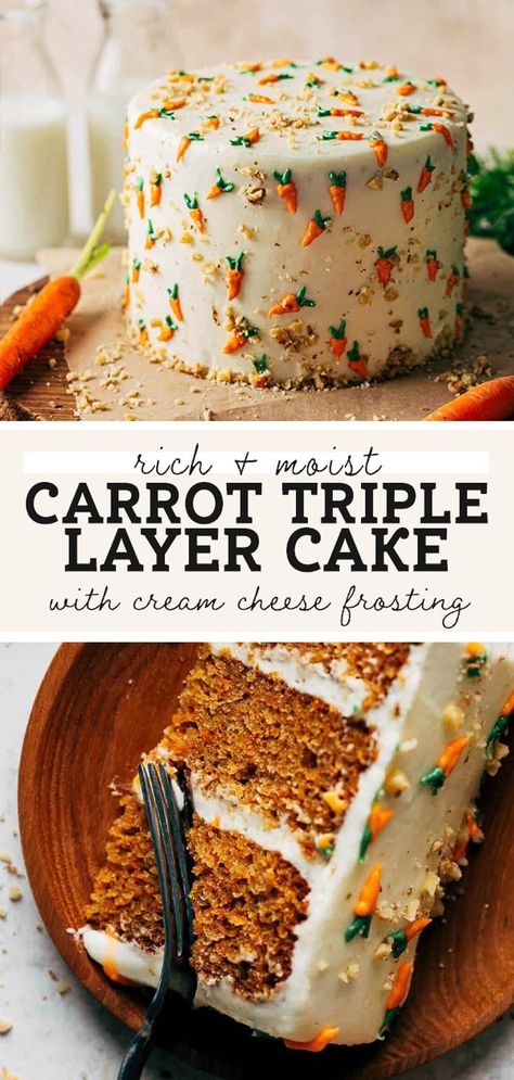 This next-level Carrot Cake recipe incredibly moist, perfectly spiced, and smothered in cream cheese frosting. It's the only carrot cake recipe you'll ever need! Paula Deen Carrot Cake, Carrot Cake Bars Recipe, Best Carrot Cake Recipe, Easter Carrot Cake, Butternut Bakery, Zucchini Cakes Recipe, Moist Carrot Cake, The Best Carrot Cake, Carrot Cake Bars