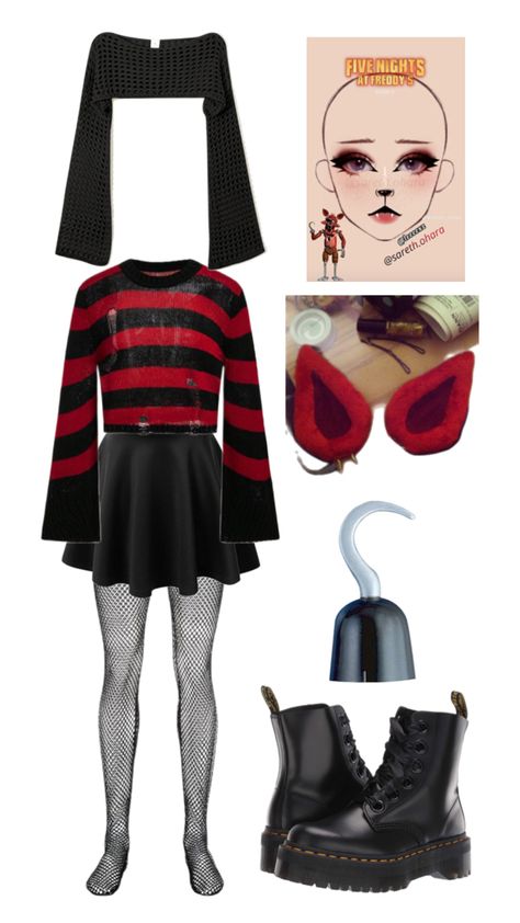 I made this if your like going too watch the movie of something Fnaf Foxy Costume, Scene Core Outfit, Foxy Costume, Fnaf Costume, Halloween Makeup Clown, Easy Cosplay Ideas, Fnaf Foxy, Easy Cosplay, Fnaf Cosplay