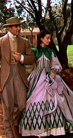 Rhett and Scarlett Gone With The Wind Dresses, Wind Movie, Rhett Butler, Scarlett O'hara, Margaret Mitchell, Ingmar Bergman, Period Clothing, Septième Art, Carole Lombard