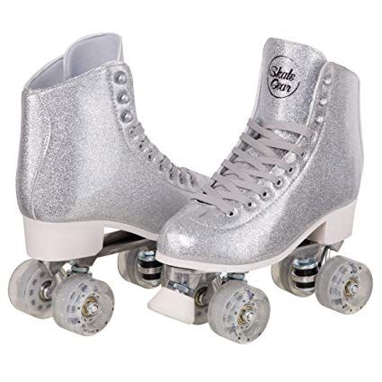 Amazon.com : C SEVEN Skate Gear Sparkly Retro Quad Roller Skates : Sports & Outdoors Cool High Tops, Outdoor Skating, Quad Roller Skates, Women Skates, Roller Disco, Quad Skates, Roller Skaters, Skater Girl Outfits, Skater Girls