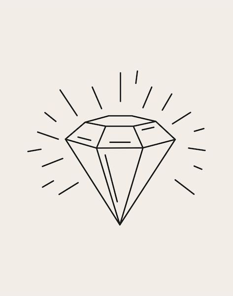 Diamond Line Drawing, Diamonds Illustration, Diamond Tattoo Design, Stone Branding, Sparkle Drawing, Diamond Logo Design, Drawing Icons, Sewing Business Logo, Pressure Makes Diamonds