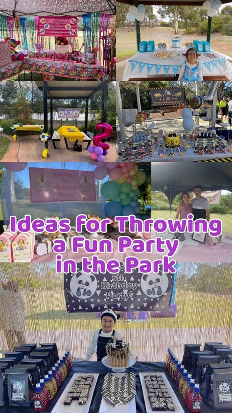 Party At A Park, Park Party Decorations, Kids Picnic Parties, Outside Birthday Parties, Outdoor Kids Party, Outdoor Party Foods, 1st Birthday Foods, Kids Birthday Food, Party At The Park