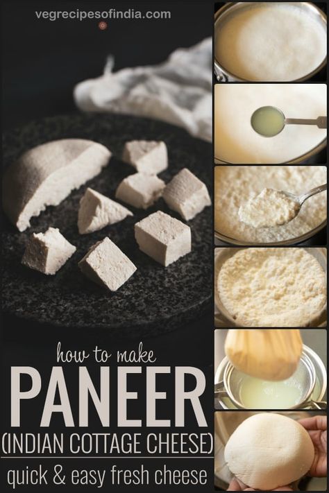 Paneer known as Indian cottage cheese is much different than what the rest of the world knows as cottage cheese. Paneer is a firm, fresh, non-melting cheese made from milk. In this recipe, I will show you how to make homemade paneer from scratch. There are many recipes you can make with homemade paneer cheese such as paneer tikka, paneer butter masala, kadai paneer and palak paneer. Try this recipe this week! #paneer #homemadepaneer #paneercheese #paneerrecipe #vegetarian #Indianfood #dinner #sn Indian Cheese Paneer Recipes, Homemade Paneer, Cheese Recipes Homemade, Making Sandwiches, Cheese Making Recipes, Indian Cheese, How To Make Paneer, Making Cheese, Paneer Cheese