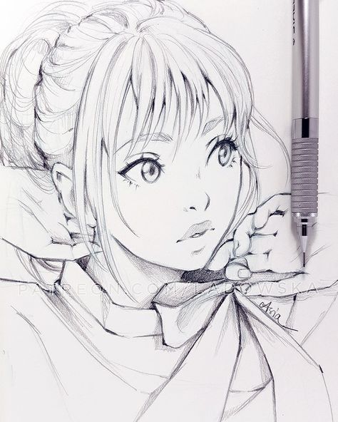 Asia Ladowska is creating Illustrations, Fanarts and Comics | Patreon Girl Drawing Sketches, Semi Realistic, Noragami, Drawing Lessons, Cool Art Drawings, Anime Sketch, A Pencil, Art And Illustration, Manga Drawing