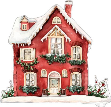 Christmas Architecture, 2023 Art, Home Christmas, Christmas Illustration, Christmas House, About Christmas, Architecture Building, Red Christmas, Christmas Home