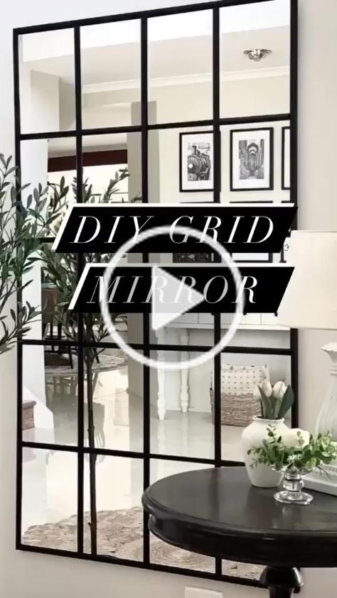 Grid Mirror, Ikea Mirror Hack, Industrial Living Room Design, Kleiner Pool Design, Diy Mirror Wall, Ikea Mirror, Small Backyard Landscaping Ideas, Small Deck Decorating Ideas, Entrance Interior