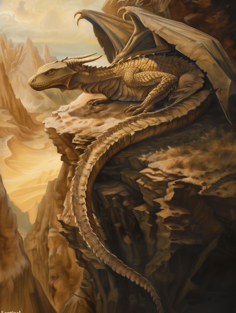 Sand Dragon, Desert Dragon, Brown Dragon, World Building, Desert Colors, Apex Predator, Book Writing, Monster Art, Ancient Wisdom