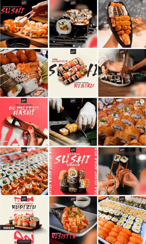 SOCIAL MEDIA | Restaurante Sushi :: Behance Sushi Branding, Sushi Ideas, Comunity Manager, Sushi Restaurant, Sushi Restaurants, Sushi Bar, Media Sosial, Art Food, Social Media Branding