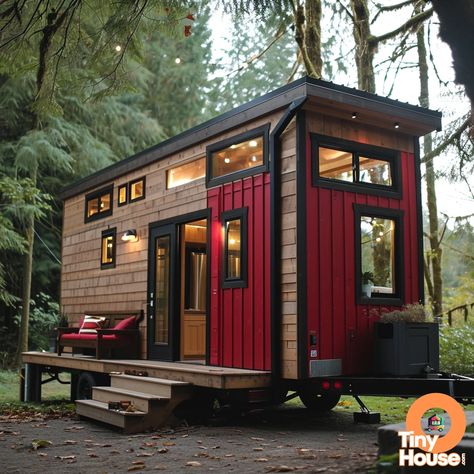 Log Cabin Tiny House On Wheels, Log Cabin Tiny House, Movable House, Cabin Designs, Log Cabin Designs, Cabin Tiny House, Chalet Style, Cabin Design, Tiny House On Wheels