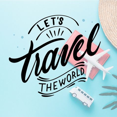 Traveling concept for lettering | Free Vector #Freepik #freevector #travel #typography #quote #font Travel And Tours Logo, Travel Typography, Travel Fonts, Travel Tickets, Camper Storage, Coffee Logo, Text Background, Drawing Quotes, Creative Typography