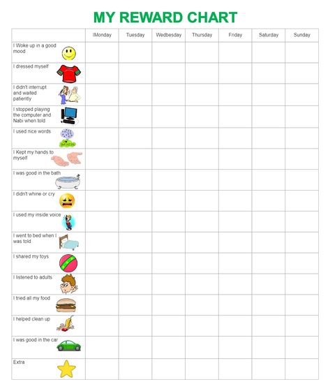 This Kids Reward Chart Online can be a great tool for encouraging positive behavior. Teachers can use it in the classroom, parents at home, and managers for their teams, and if you encounter any other situation where you believe a reward chart template will be useful, print one and start using it. However, this type of chart works best for children and will only work if used correctly. A rewards chart is important for changing or improving a child's behavior. Child Discipline Chart, Home Behavior Charts, Toddler Chart, Reward Chart Template, Behavior Chart Toddler, Rewards Chart, Kids Reward Chart, Good Behavior Chart, Free Printable Chore Charts