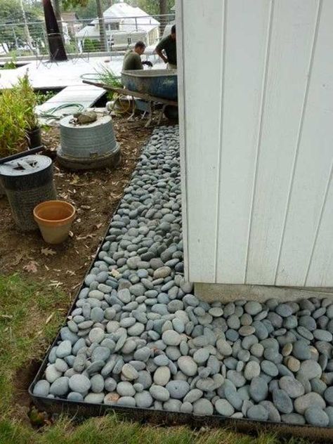 36 Examples on How to Use River Rocks in Your Decor Through DIY Projects homesthetics river rocks diy projects (8) Rock Garden Landscaping, Have Inspiration, Landscaping With Rocks, Shed Plans, Lawn And Garden, Shade Garden, Outdoor Projects, Rock Garden, A Rock