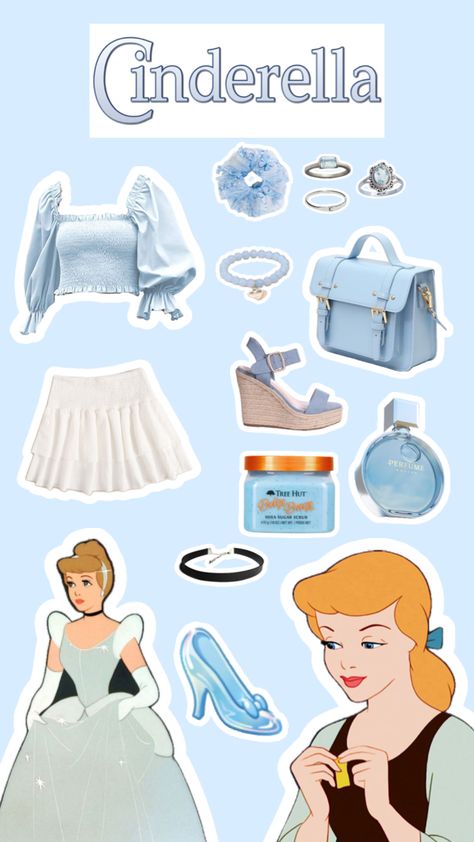 Outfit inspired by Cinderella 💙☁️ #cinderella #disney #disneyprincess #princess #princesses #outfitinspo #popular Cinderella Disneybound, Disney Princess Inspired Outfits, Cinderella Outfit, Disney Bound Outfits Casual, Modern Cinderella, Disney Outfits Women, Princess Inspired Outfits, Disney Bachelorette, Disney Princess Outfits