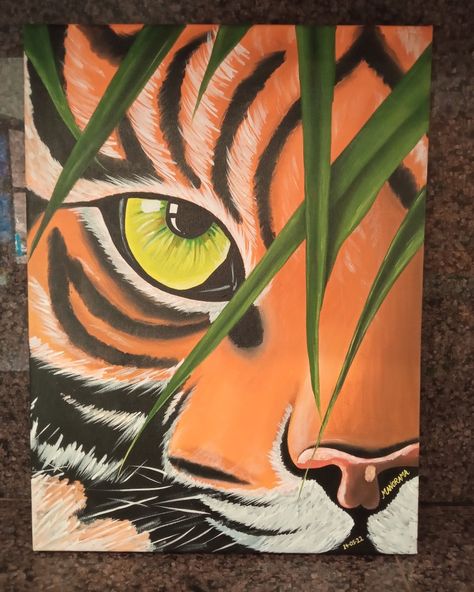 Tiger Canvas Painting, Colorful Art Paintings, Art Painting Tools, Beautiful Art Paintings, Canvas Drawings, Abstract Art Painting Diy, Painting Art Lesson, Small Canvas Art, Watercolor Art Lessons